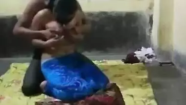 Man approaches Desi girlfriend from behind and feels up her XXX boobies